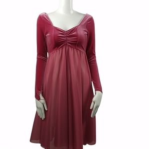 Velvet Ballerina Dress Rose